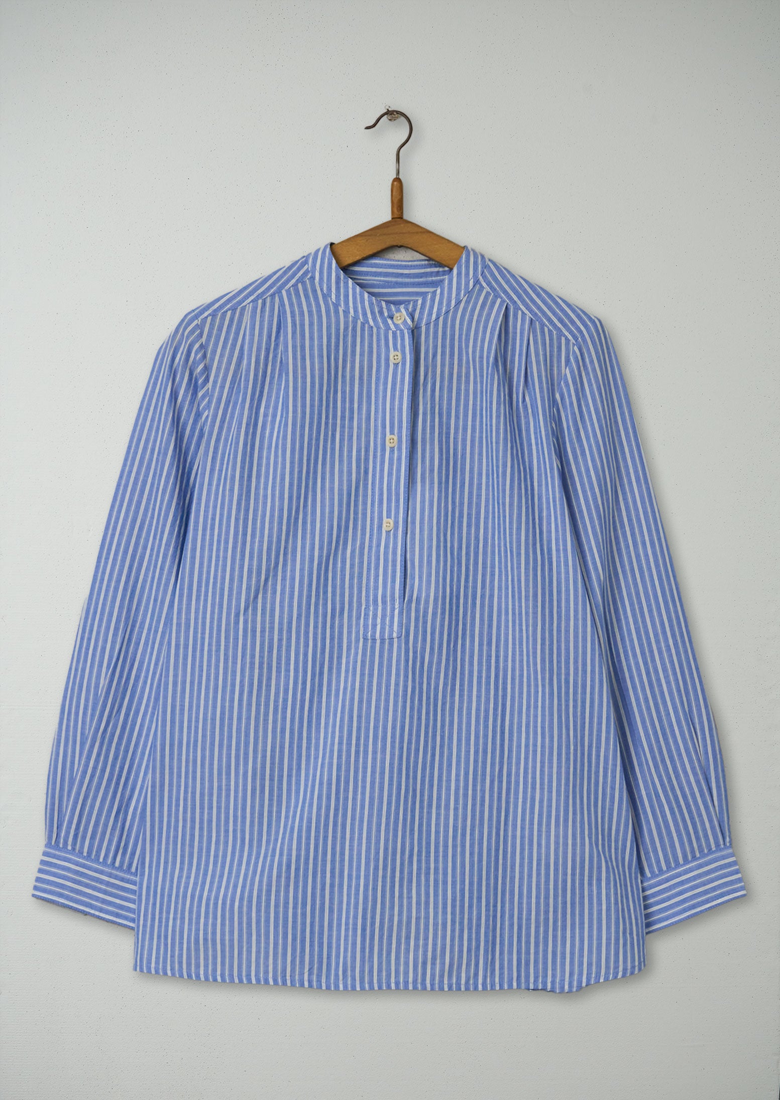 Blue Stripe Cotton Shirt by Reworn - Size 6