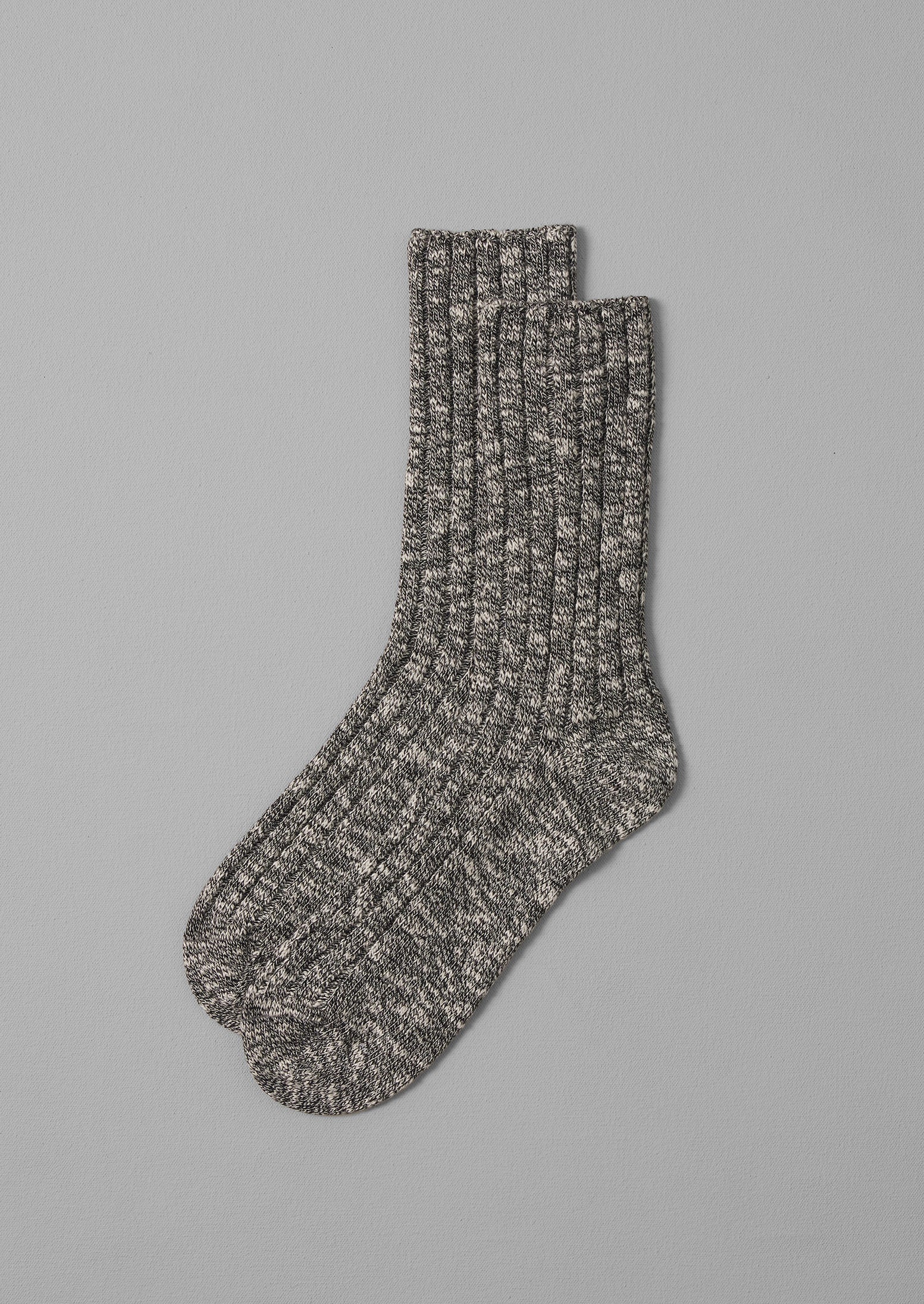 Granite Cotton Slub Socks – Ribbed Comfort