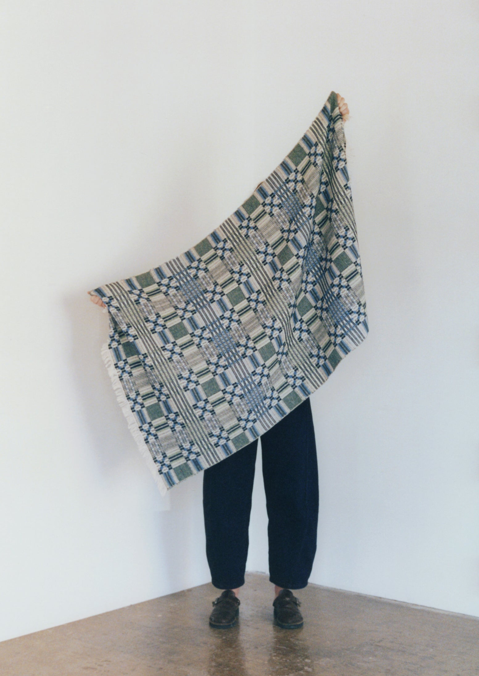 Sabine Van der Sande Blue Woven Throw Blanket