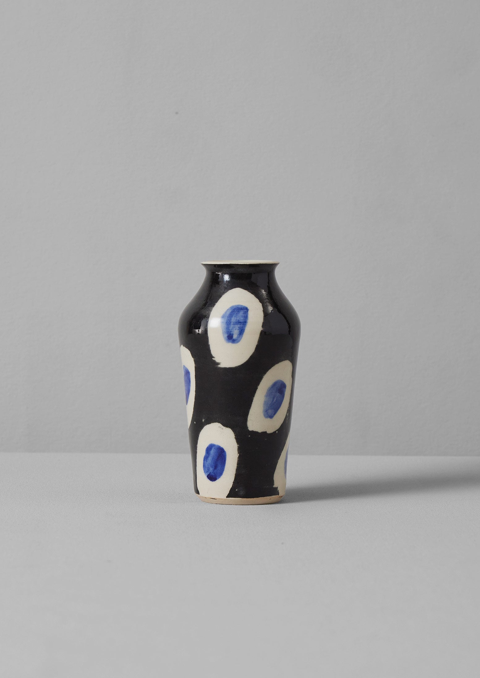 Cobalt & Black Ceramic Vase by Ali Hewson