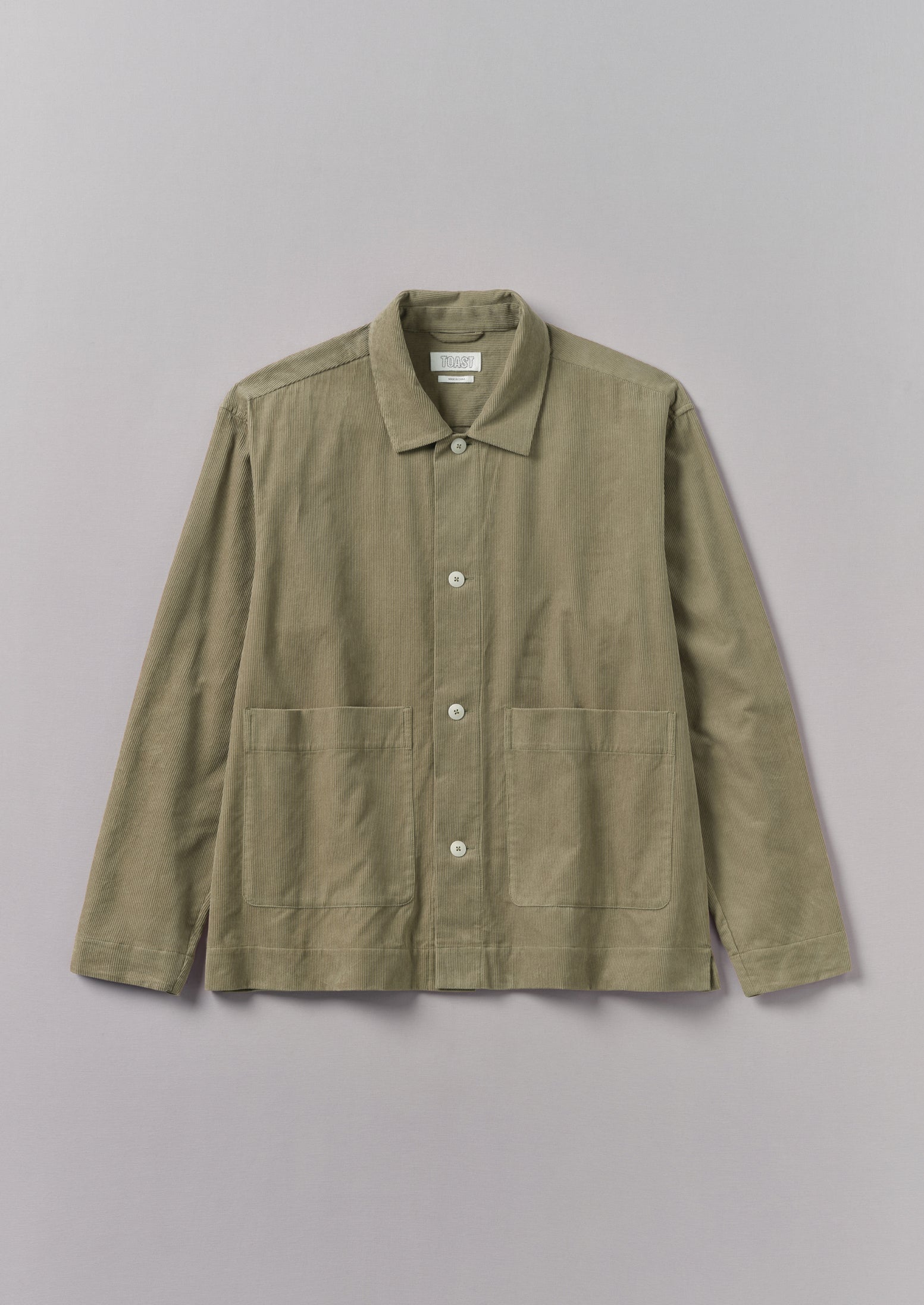 Organic Cotton Relaxed Shirt in Green Stone