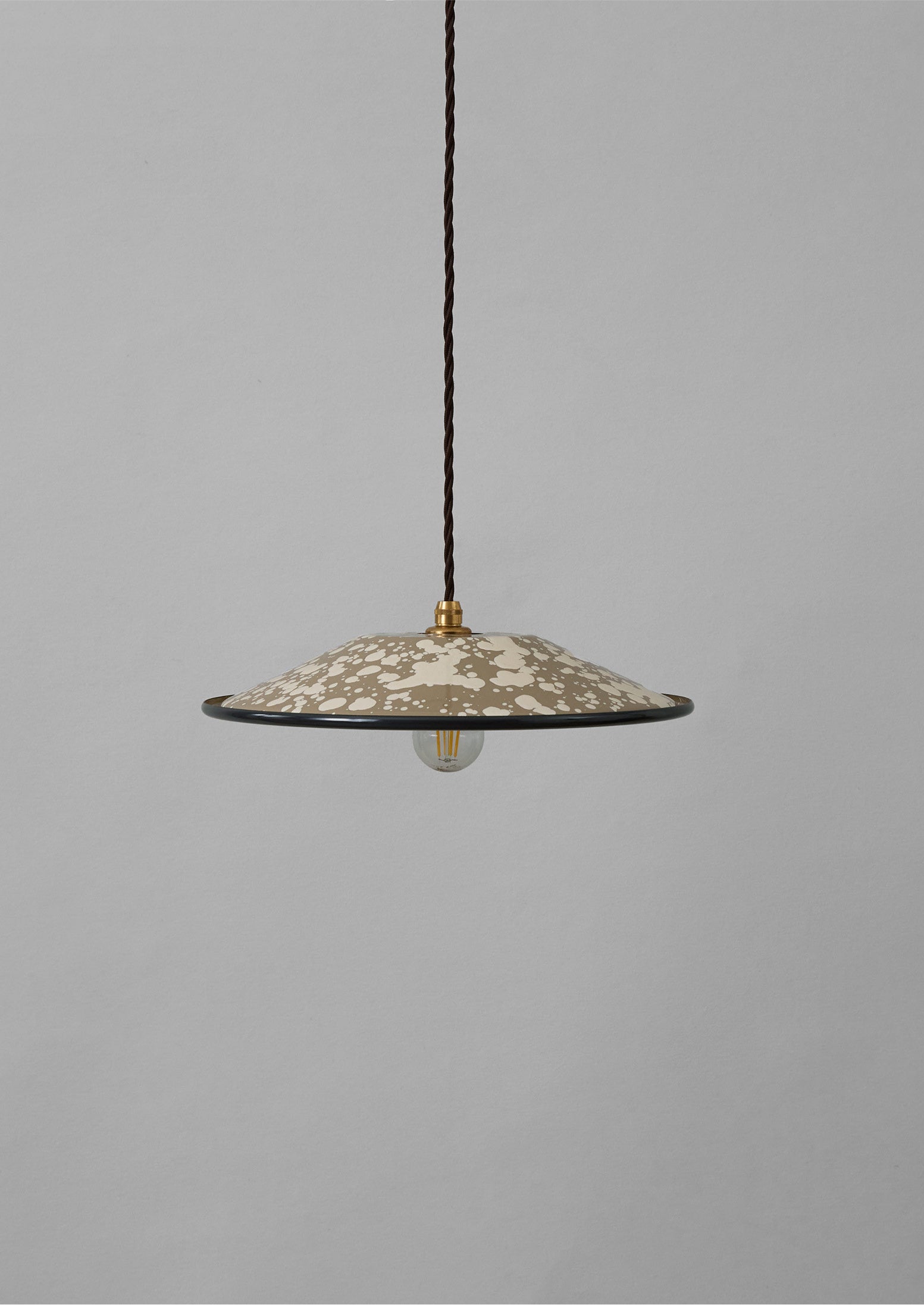 Mole/Cream Splatter Enamel Pendant Lamp Shade