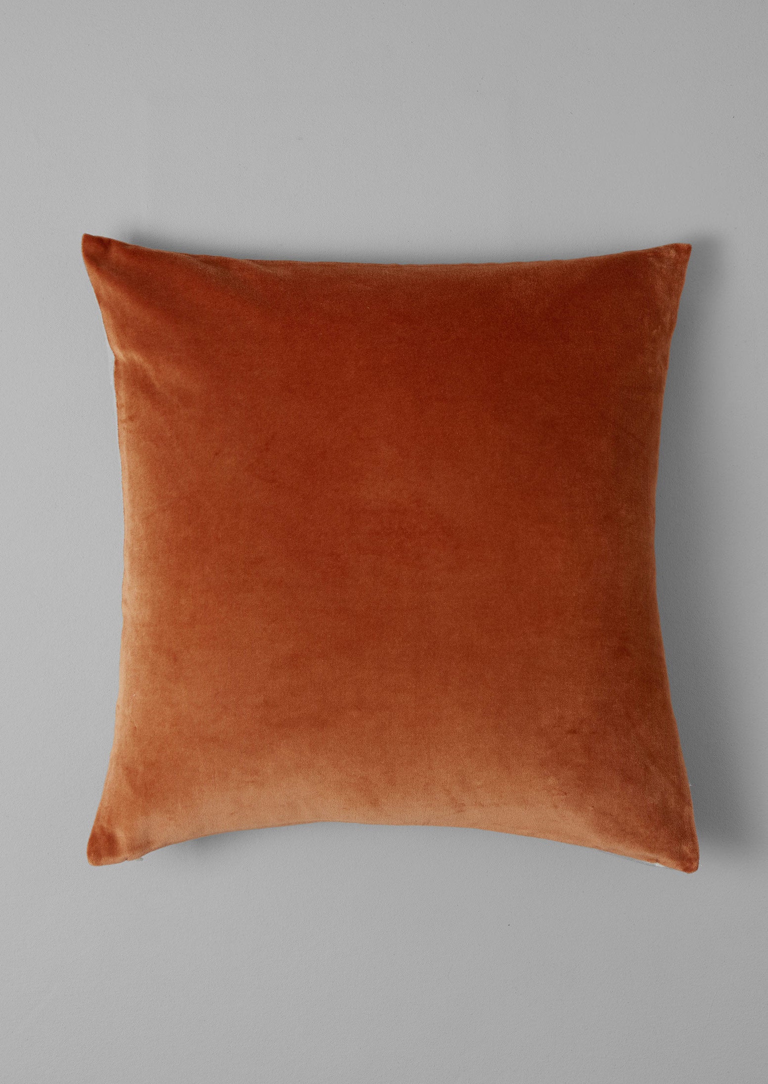 Soft Velvet Square Cushion Cover in Ginger/Natural