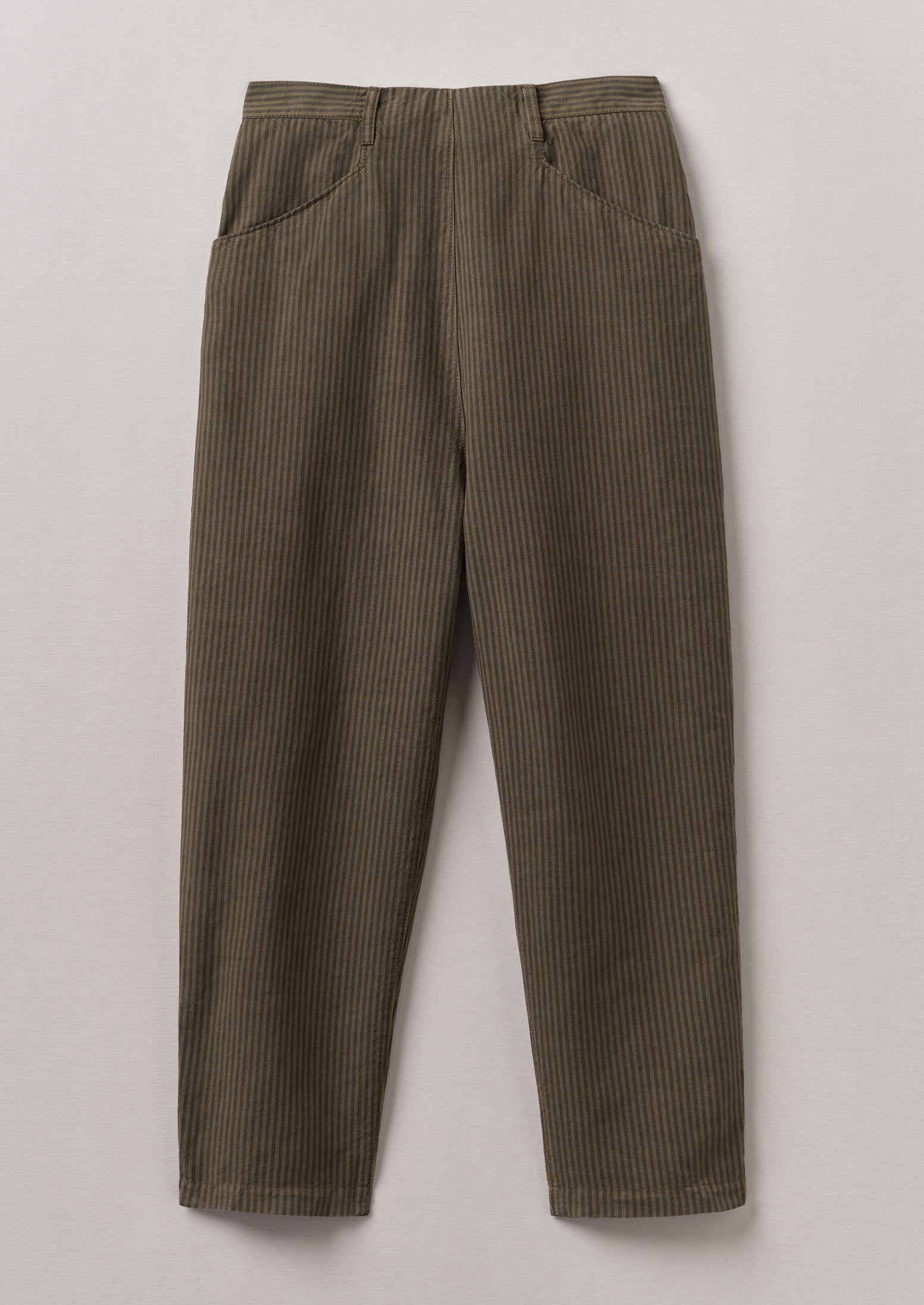 Fawn Striped Cotton Linen Trousers by Alix