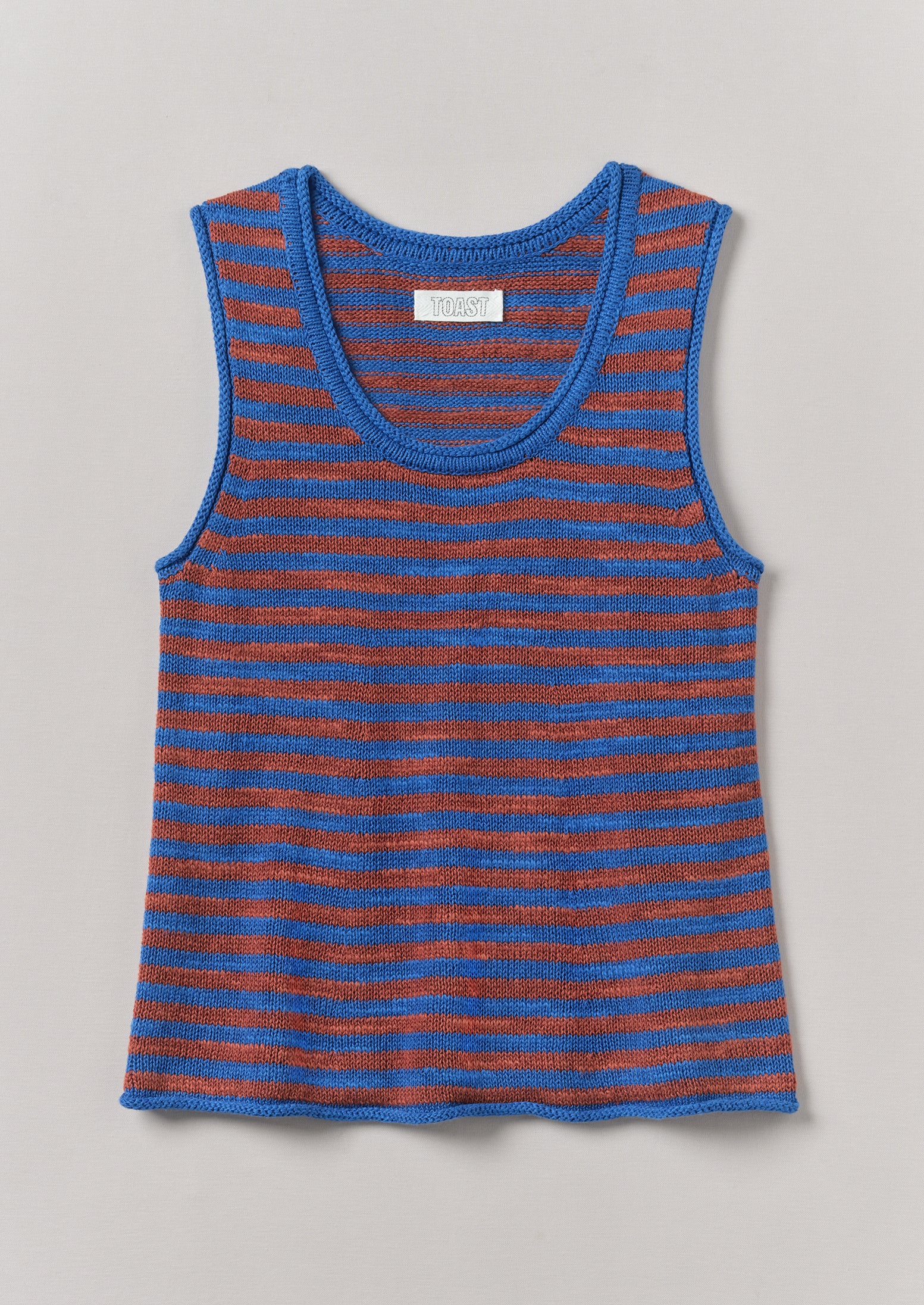 Bluebird Stripe Linen Cotton Knit Vest