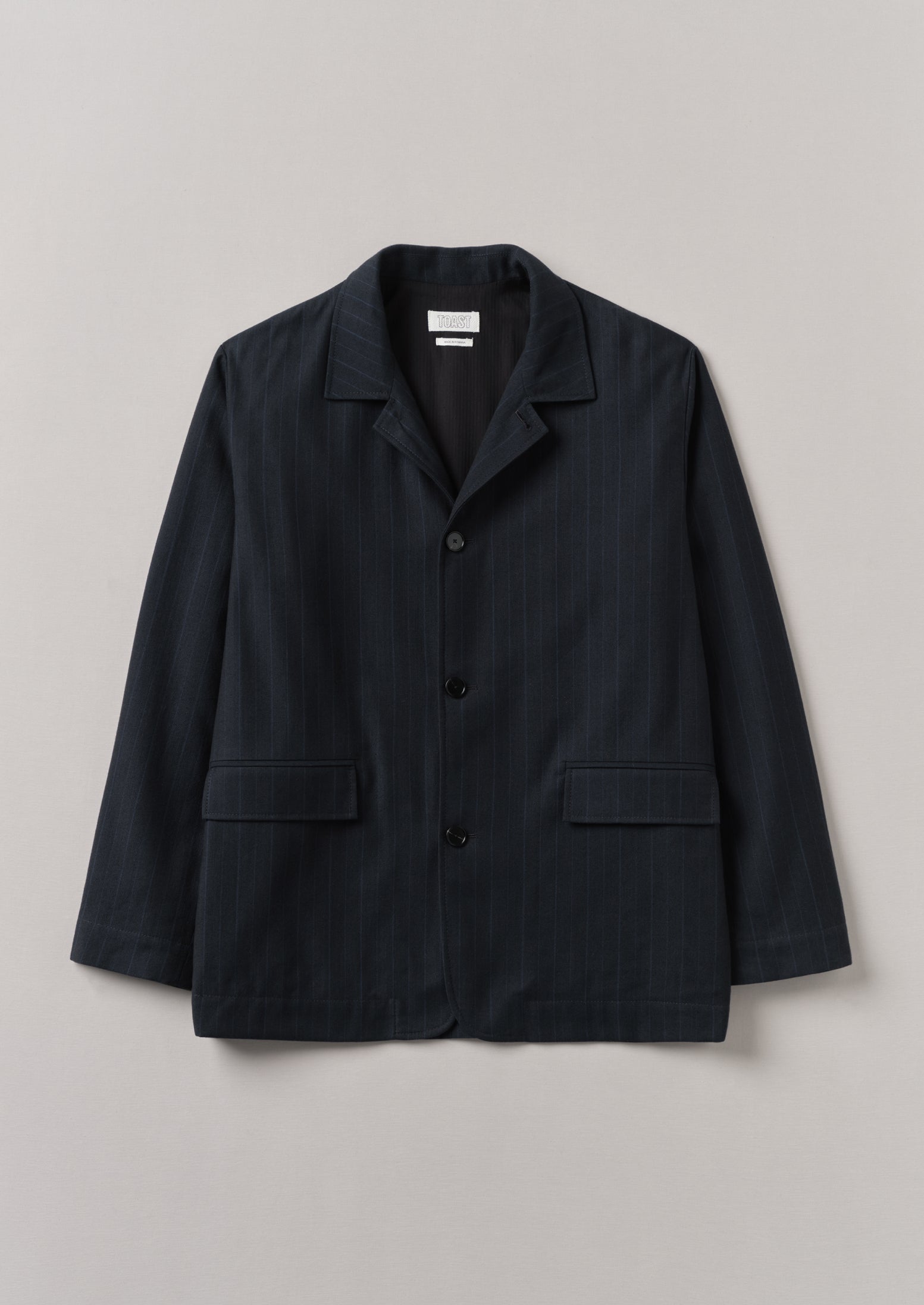 Dark Indigo Wool-Cotton Blend Jacket