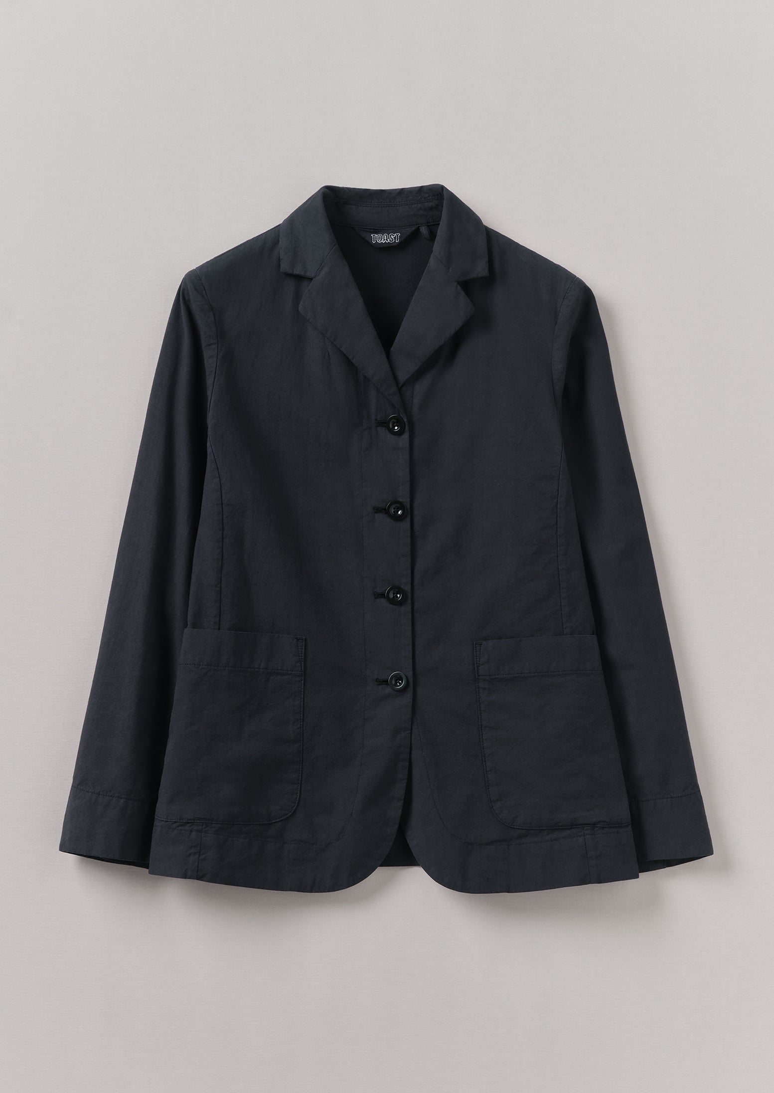 Raven Blue Cotton Linen Jacket – Tailored Fit
