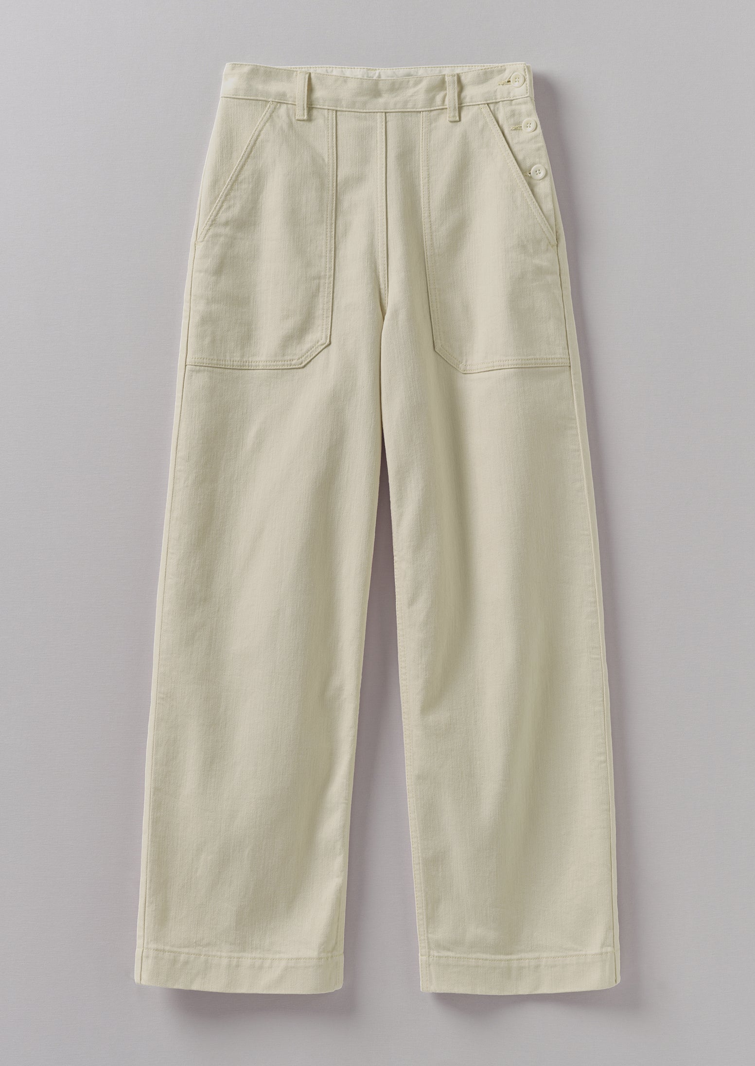 Organic Denim Jeans in Ecru | Full Length