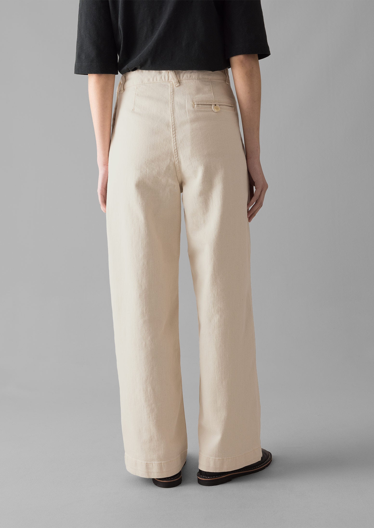 Organic Denim Jeans in Ecru | Full Length