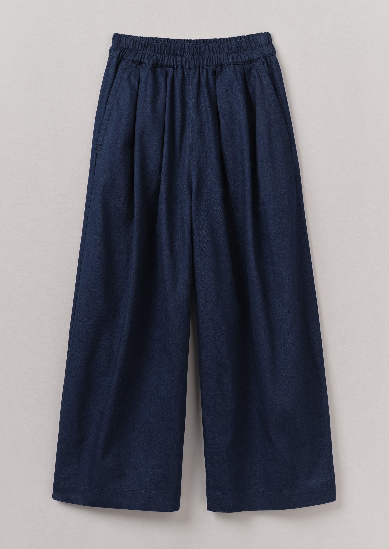 Indigo Twill Pull-On Pants for Comfort