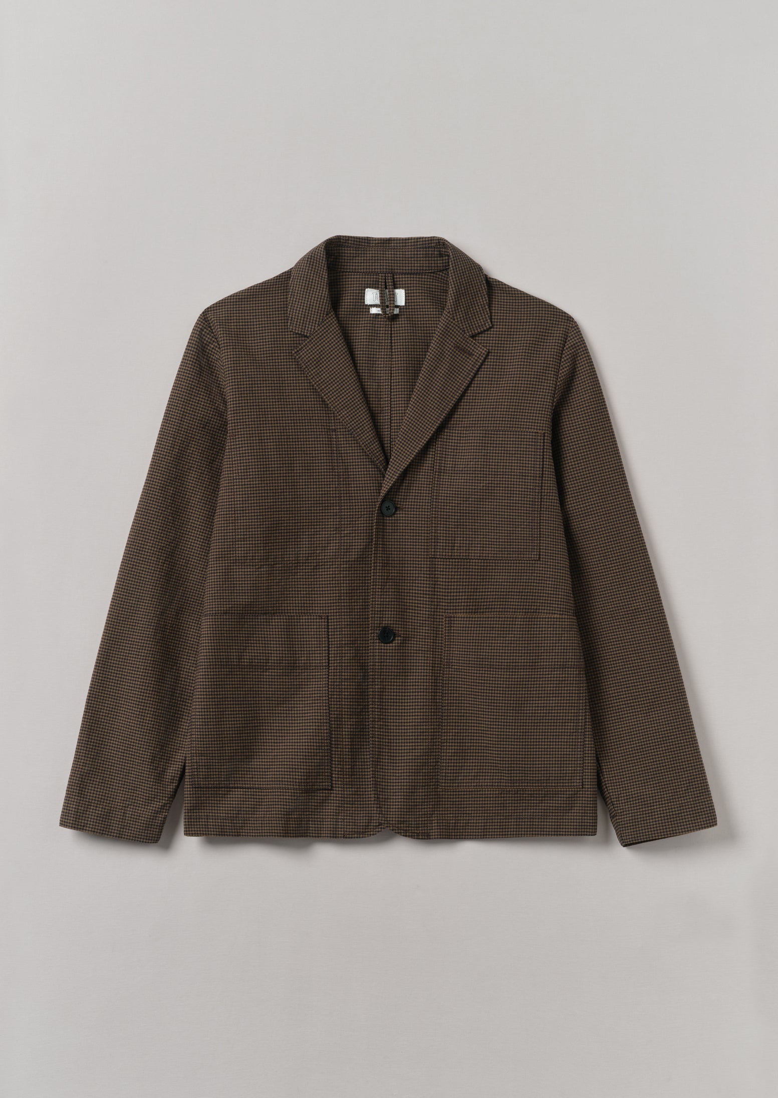 Burnt Umber Gingham Blazer – Casual & Stylish