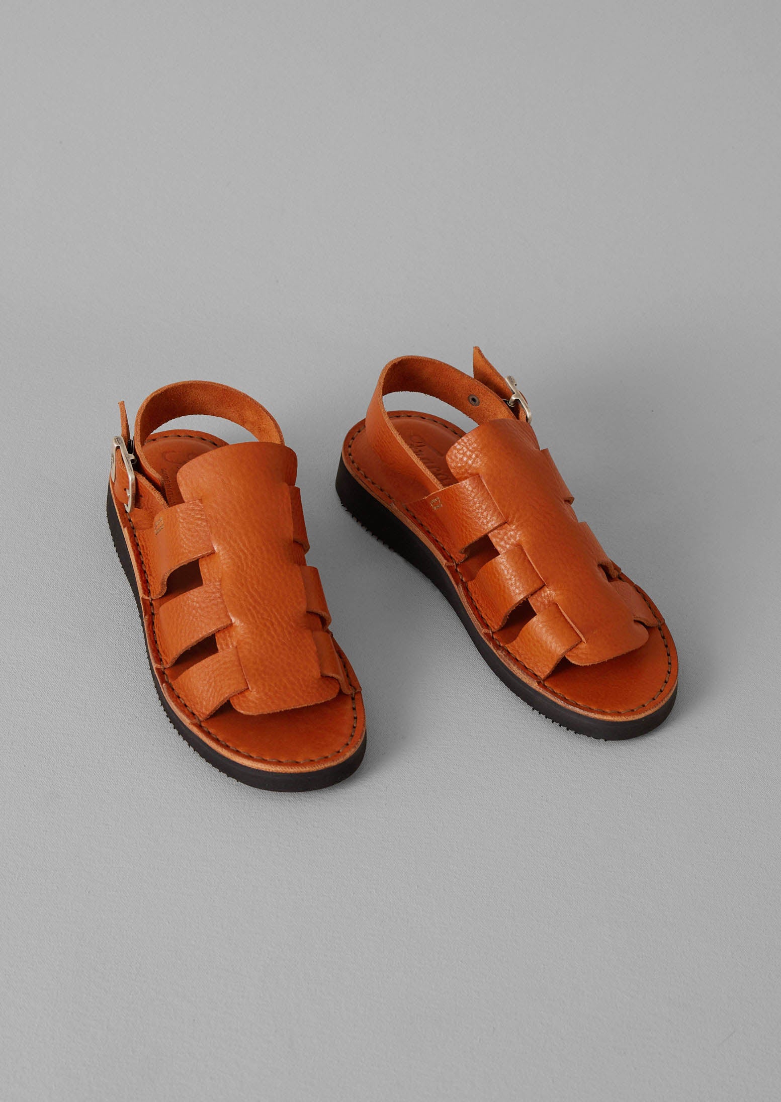 Fracap Zoe Orange Leather Sandals