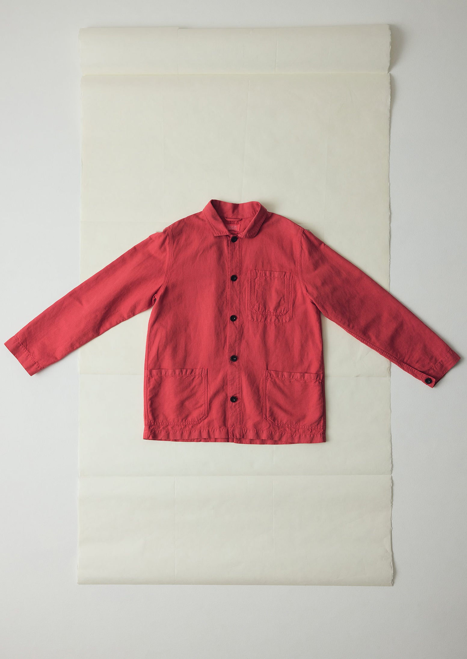 Arlo Herringbone Jacket in Cardinal Red - Garment Dyed
