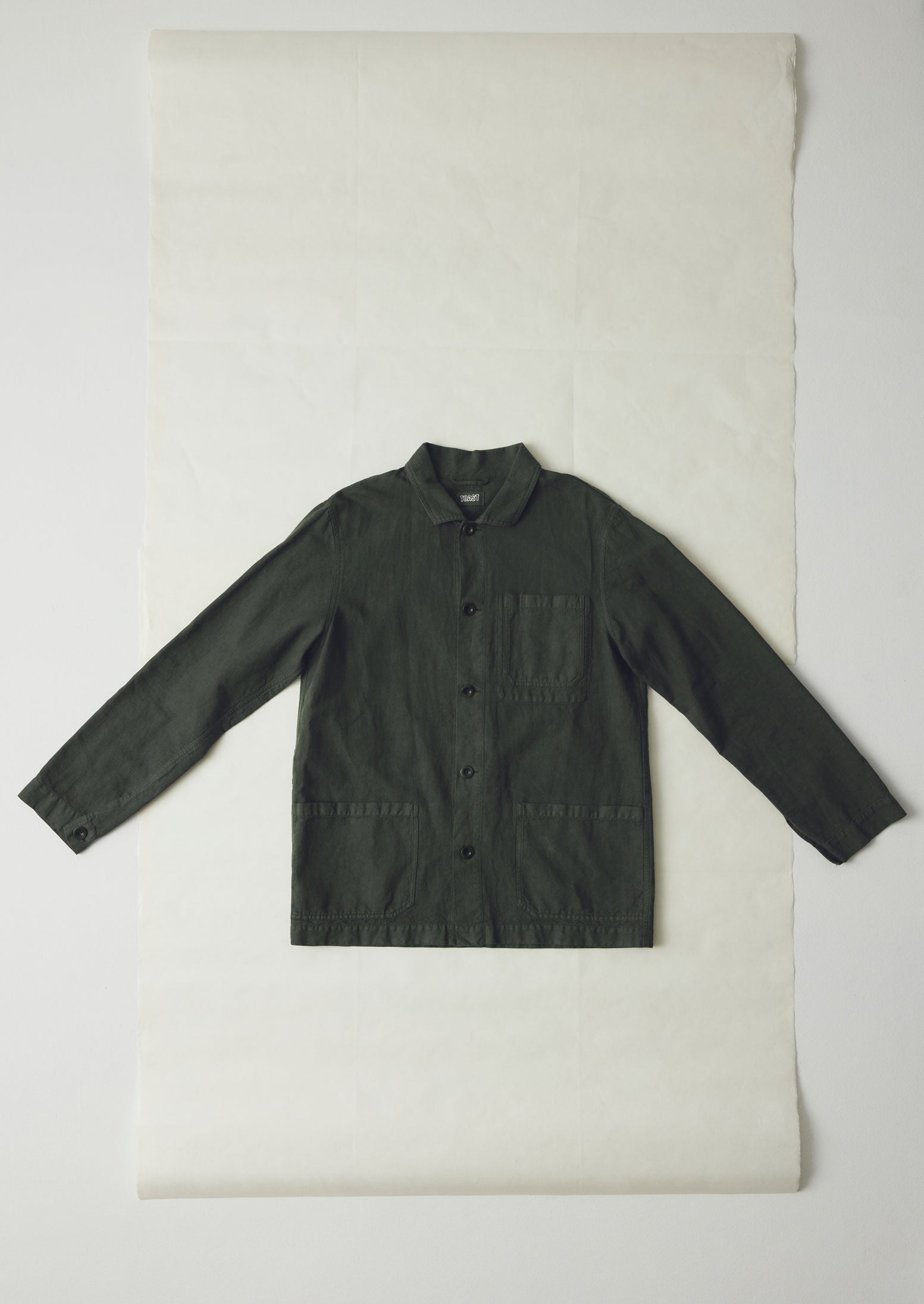 Arlo Herringbone Jacket in Dark Moss | Garment Dyed Style