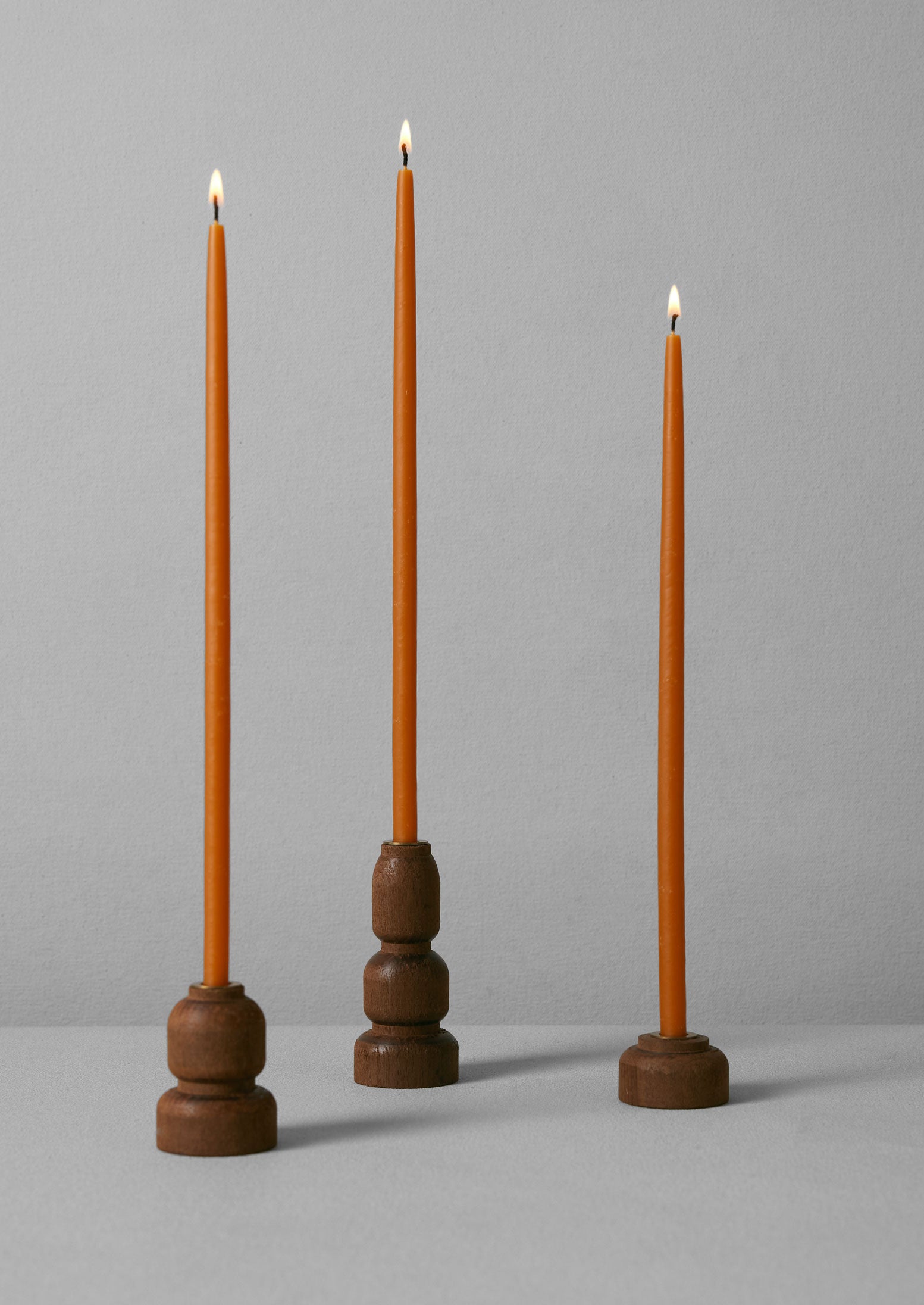 Beechwood Dinner Candle Holders – Slim Set