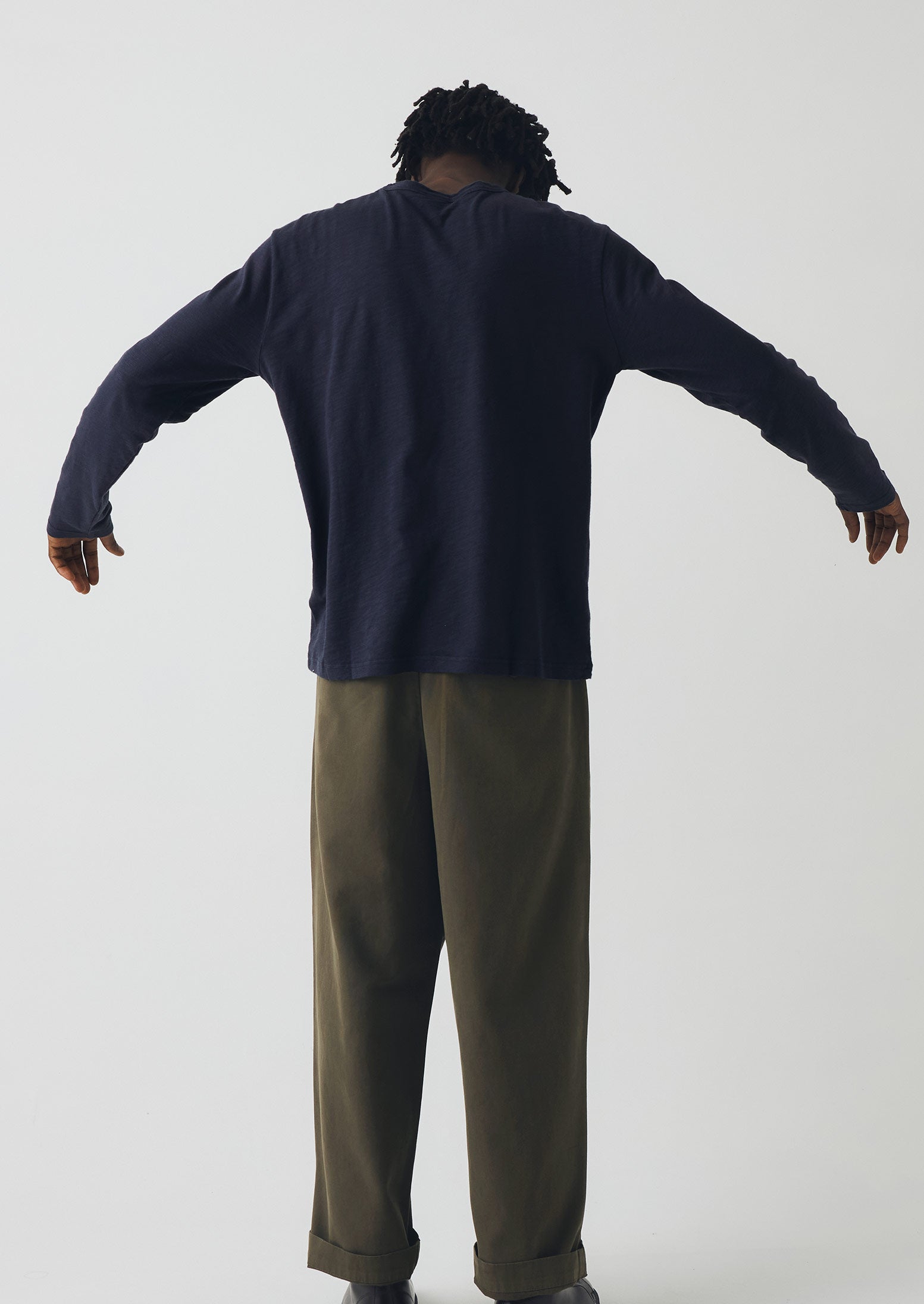 Dark Olive Wide Leg Trousers by Bill Cotton