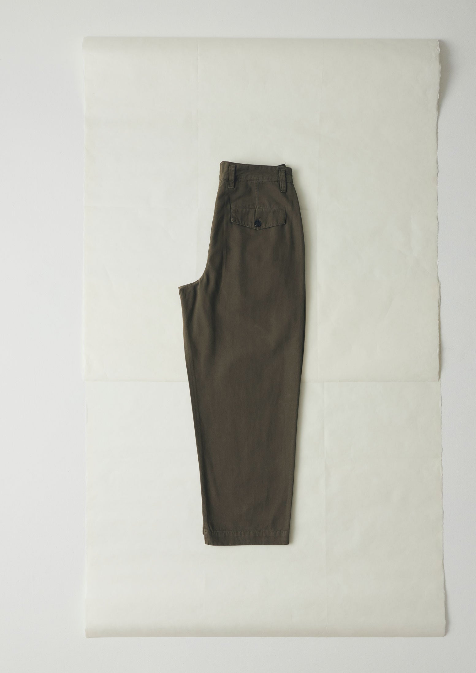 Dark Olive Wide Leg Trousers by Bill Cotton