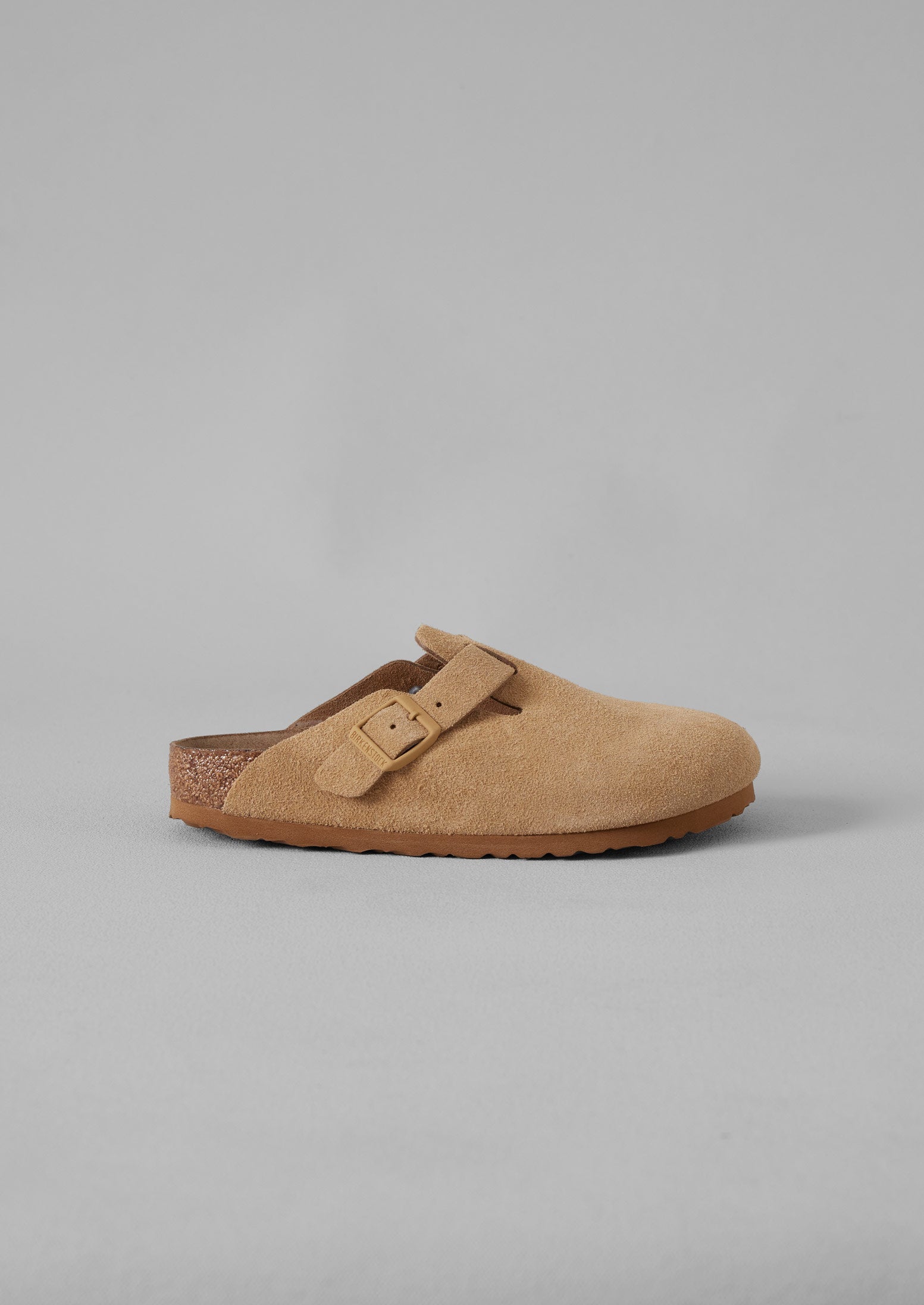 Birkenstock Boston Suede Clogs in Latte