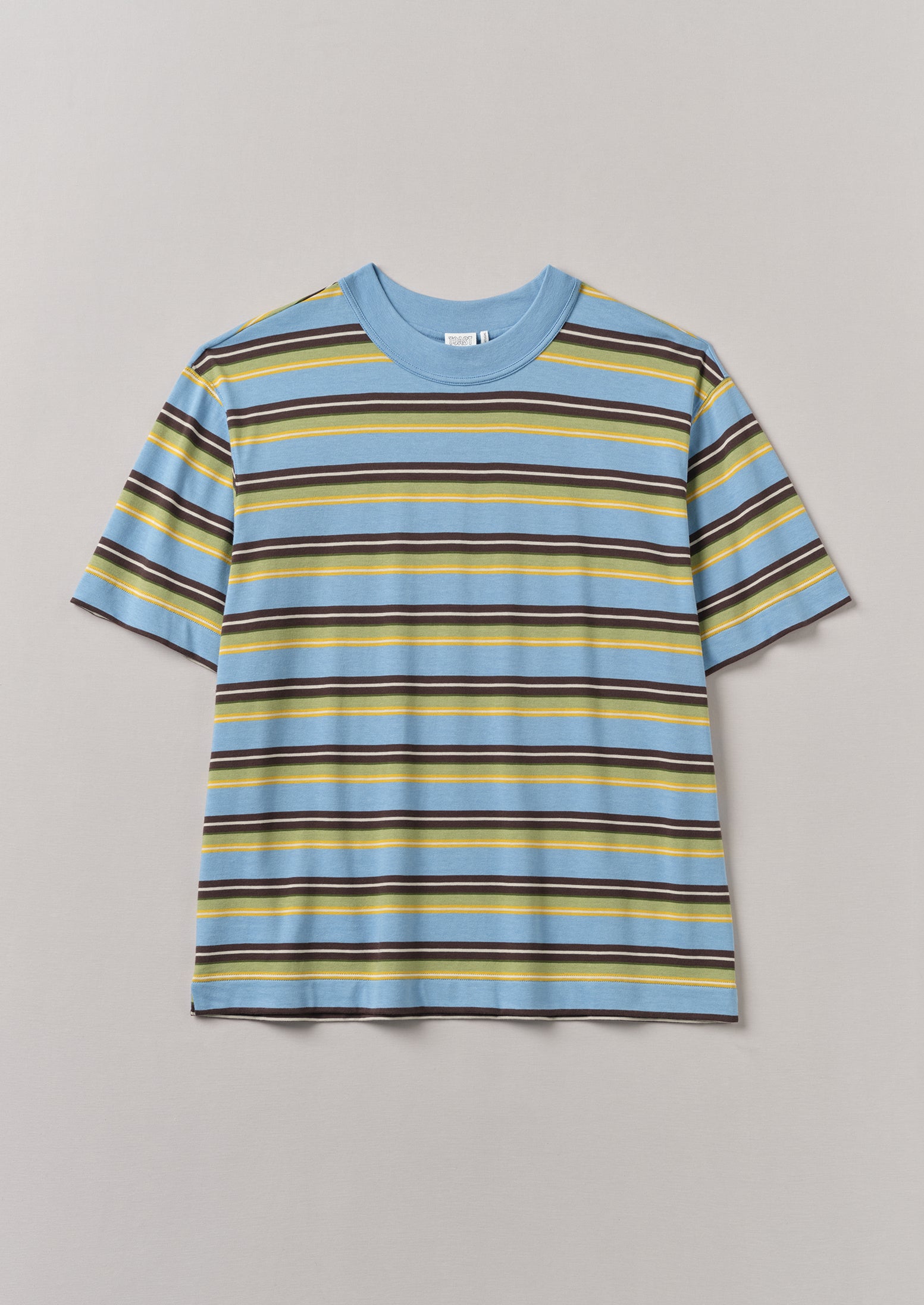 Blue Multi Stripe Cotton Tee - Soft & Comfortable