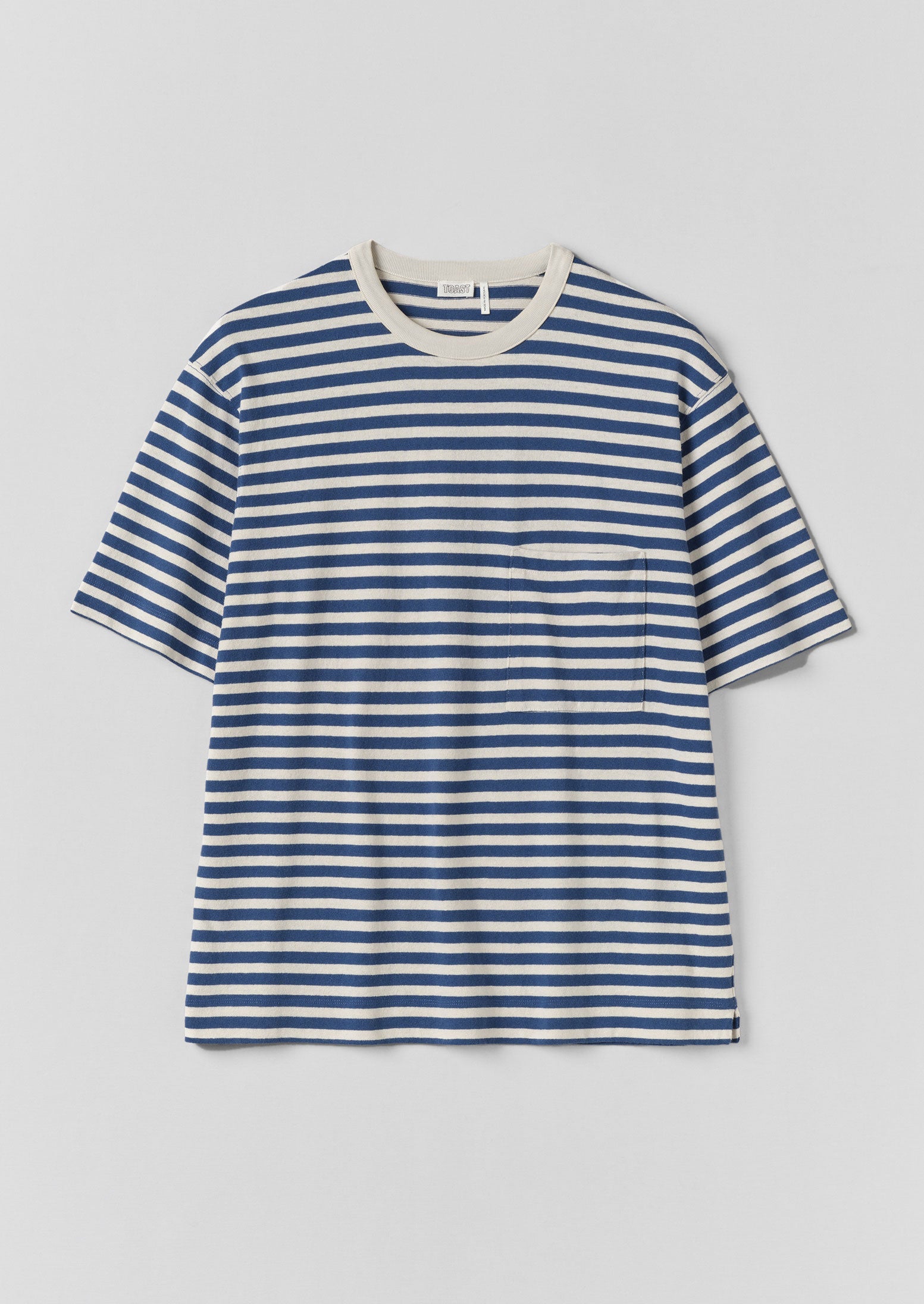Relaxed Delft Blue Stripe Cotton Tee