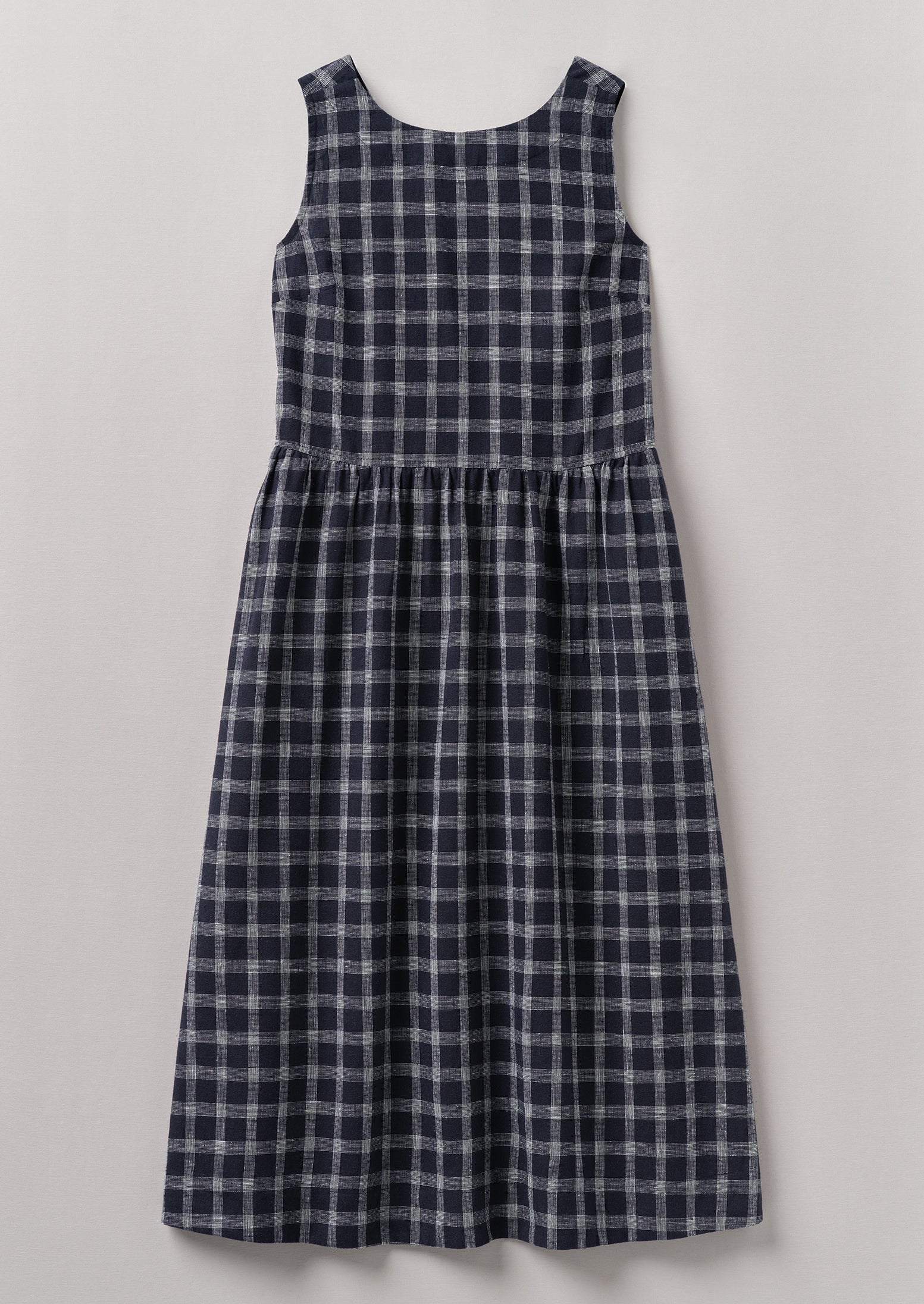 Slate Cotton Linen Cross Back Dress