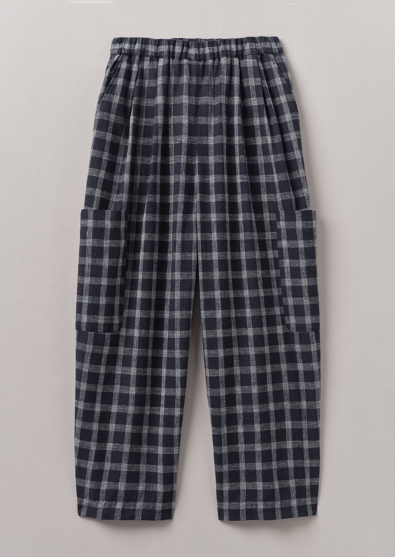 Slate Cotton Linen Trousers with Patch Pockets